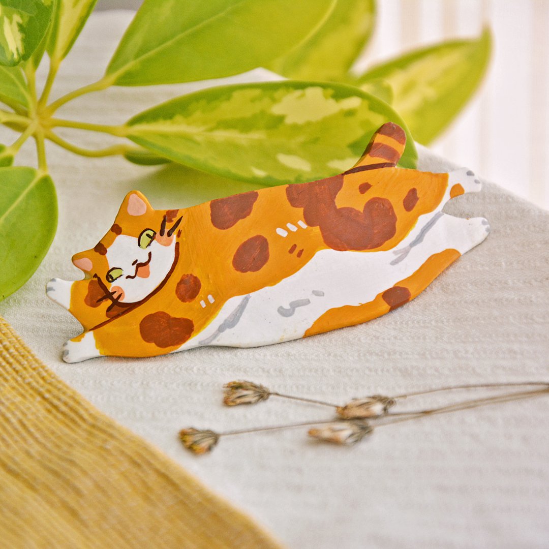 Silly Orange Cat Hair Clip Barrette